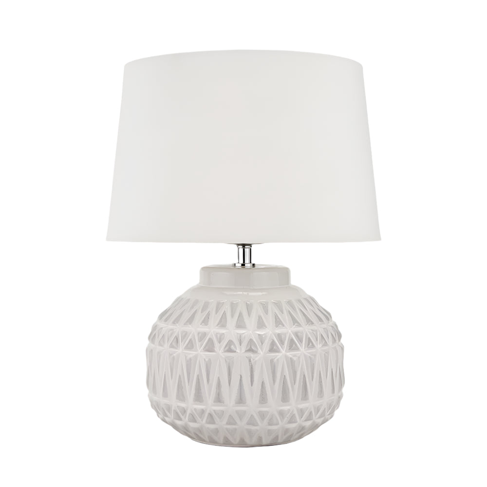 Anneli Warm White Aztec Texture Ceramic Table Lamp